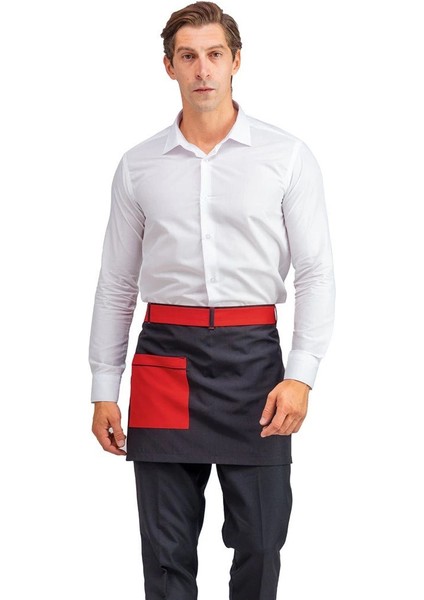 Bel Önlük Kemerli - Siyah Kırmızı Kemer