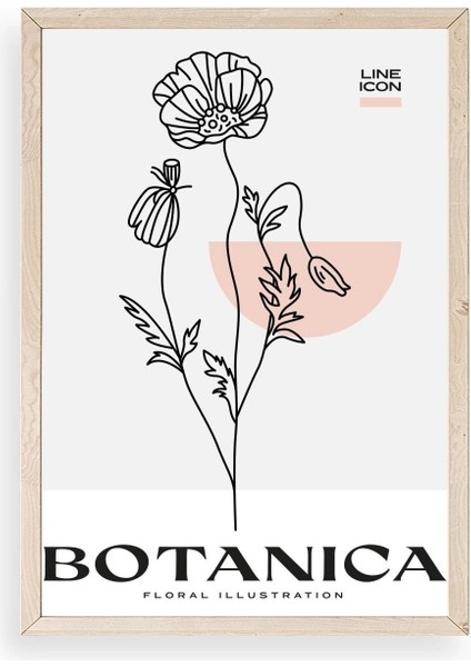 Çiçek Ahşap Çerçeveli Tablo