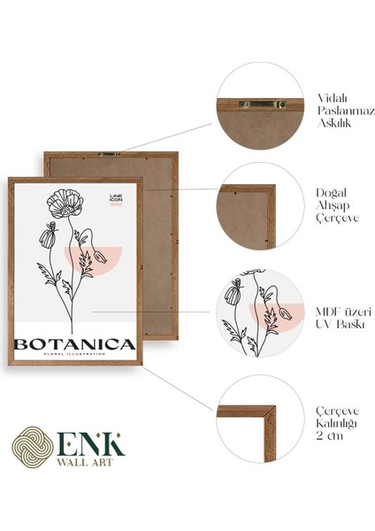 Çiçek Ahşap Çerçeveli Tablo fırsatları