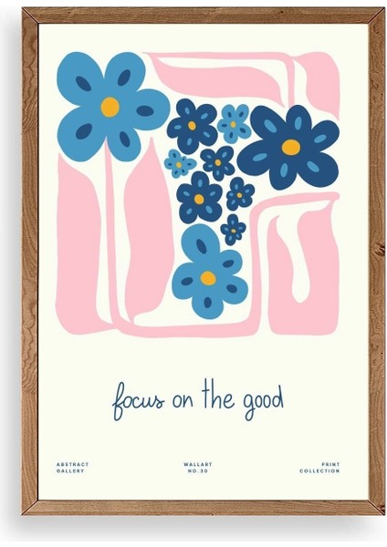 Çiçekler Ahşap Çerçeveli Tablo