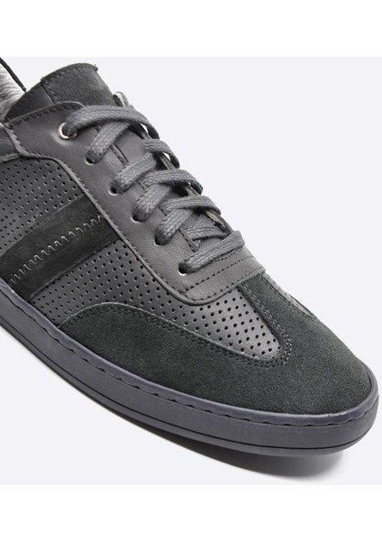 Hakiki Deri Sneaker Erkek Ayakkabı Gri 9870 fırsatları