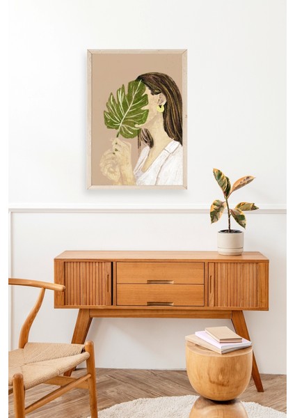 Kadın Ahşap Çerçeveli Tablo modelleri