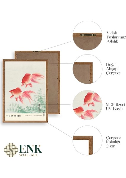 Ohana Koson Ahşap Çerçeveli Tablo fırsatları