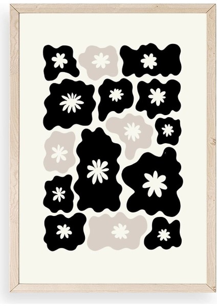 Çiçek Ahşap Çerçeveli Tablo