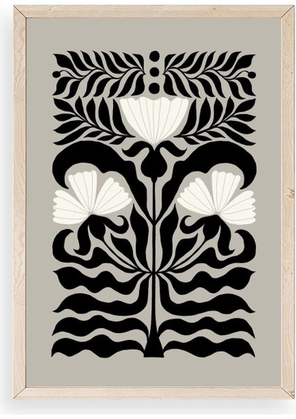 Çiçek Ahşap Çerçeveli Tablo