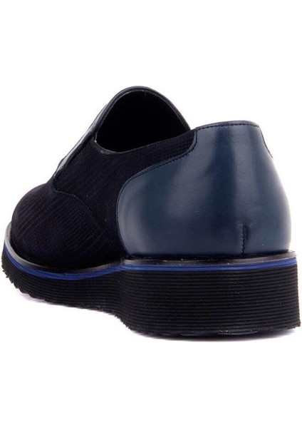 Bağcıksız Lacivdert Nubuk Deri Erkek Günlük Ayakkabı 7105 821 44 fırsatları