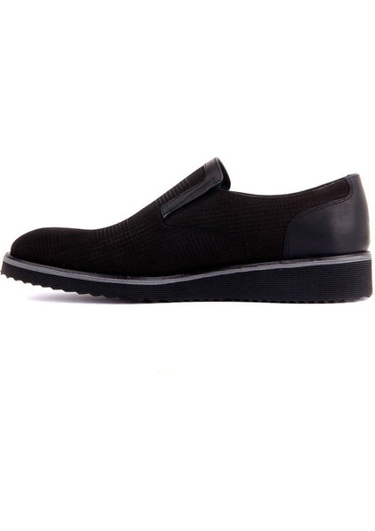 Bağcıksız Siyah Nubuk Deri Erkek Günlük Ayakkabı 7105 820 46 modelleri
