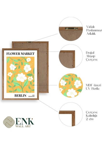 Çiçek Ahşap Çerçeveli Tablo fırsatları