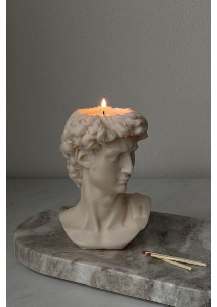 David Mum Dekoratif Antik Yunan Büst Mum