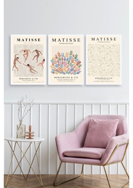 Matisse Üçlü Ahşap Çerçeveli Tablo fiyatları