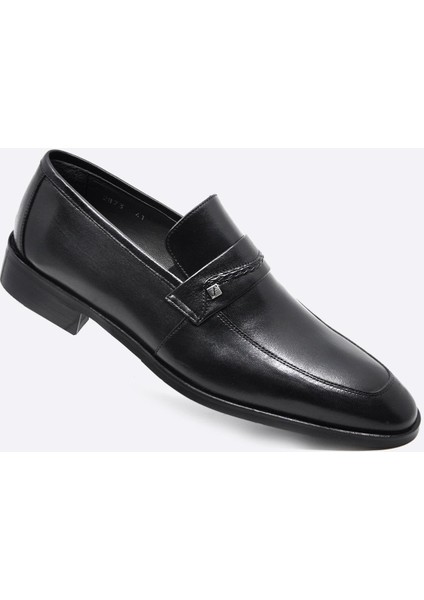 Siyah Hakiki Deri Bağcıksız Klasik Erkek Ayakkabı 2873 114