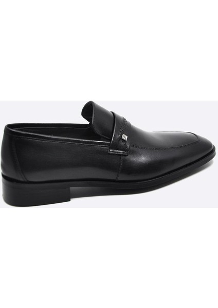 Siyah Hakiki Deri Bağcıksız Klasik Erkek Ayakkabı 2873 114 fırsatları