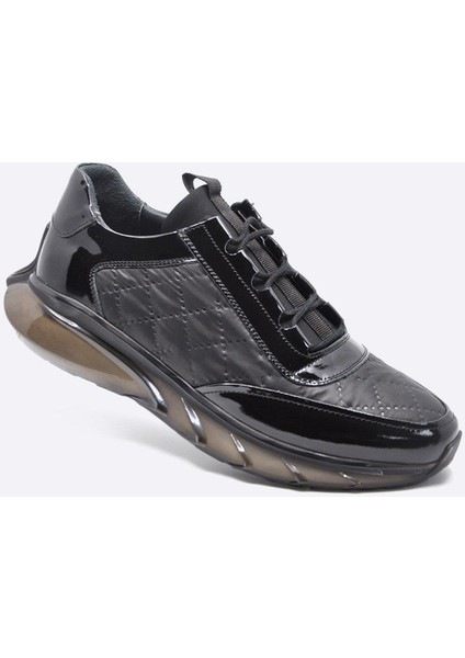 Hakiki Deri Sneaker Erkek Ayakkabı Siyah 9871 100