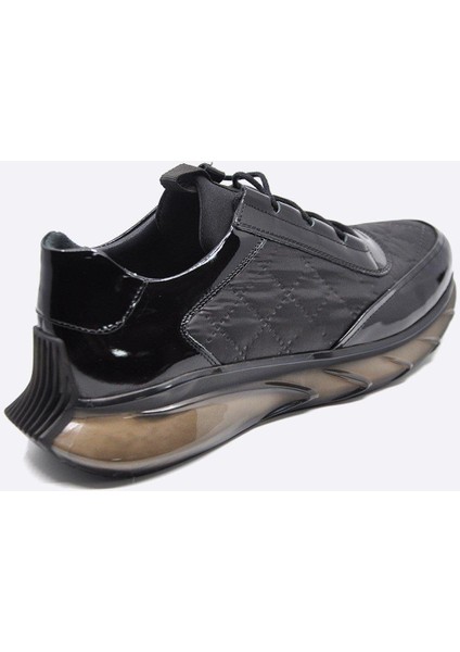 Hakiki Deri Sneaker Erkek Ayakkabı Siyah 9871 100