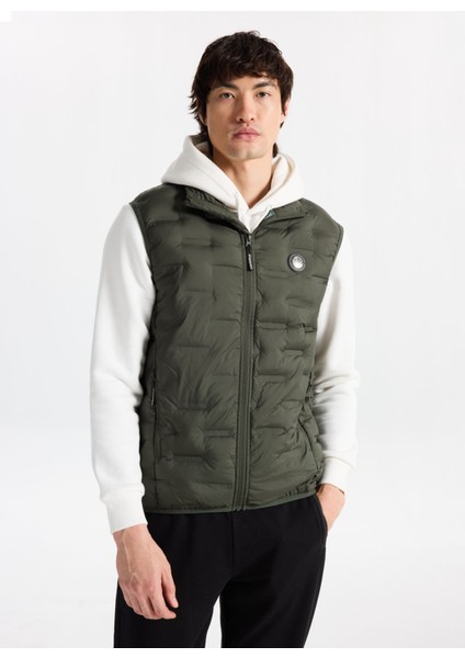 D5WM-YLK3307 Haki Relaxed Kapitone Erkek Yelek modelleri