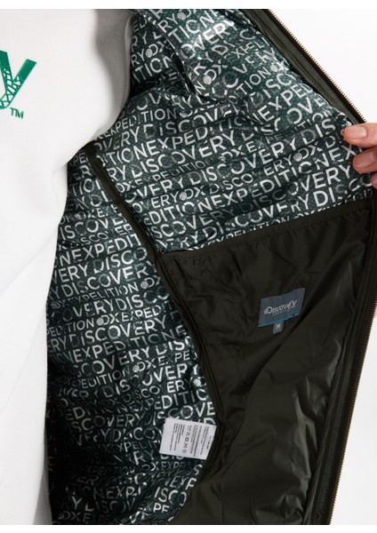 D5WM-YLK3307 Haki Relaxed Kapitone Erkek Yelek