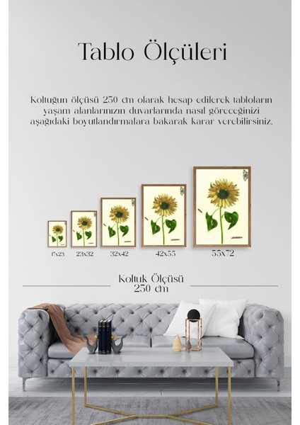 Ayçiçeği Ahşap Çerçeveli Tablo indirimleri