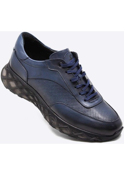 Hakiki Deri Lacivert Sneaker Erkek Ayakkabı 9829 102