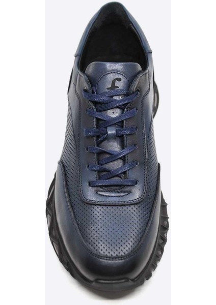 Hakiki Deri Lacivert Sneaker Erkek Ayakkabı 9829 102