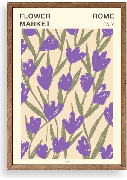 Çiçek Ahşap Çerçeveli Tablo