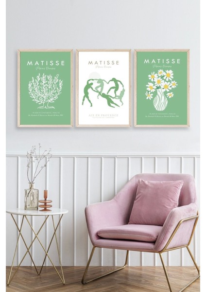 Matisse Üçlü Ahşap Çerçeveli Tablo fiyatları