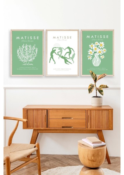Matisse Üçlü Ahşap Çerçeveli Tablo modelleri