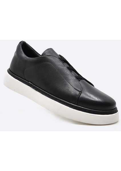 Hakiki Deri Sneaker Erkek Ayakkabı Siyah 9962