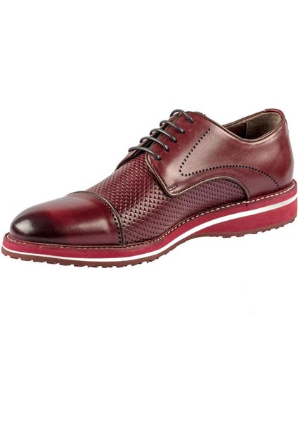 Bağcıklı Bordo Deri Eva Taban Erkek Günlük Ayakkabı 9040 43 46 modelleri