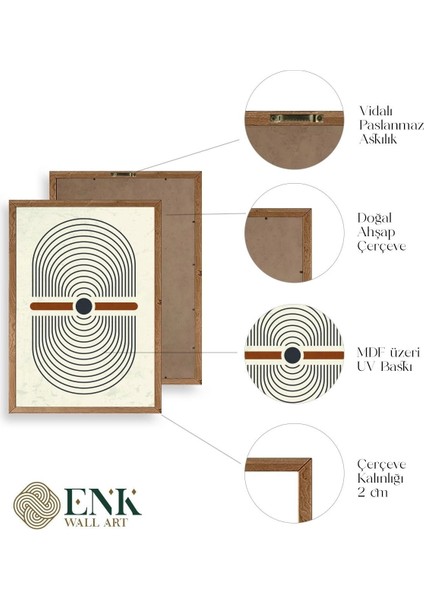 Rahatlatıcı Şekiller Üçlü Ahşap Çerçeveli Tablo fırsatları
