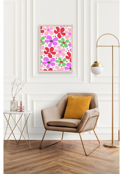 Çiçekler Ahşap Çerçeveli Tablo modelleri