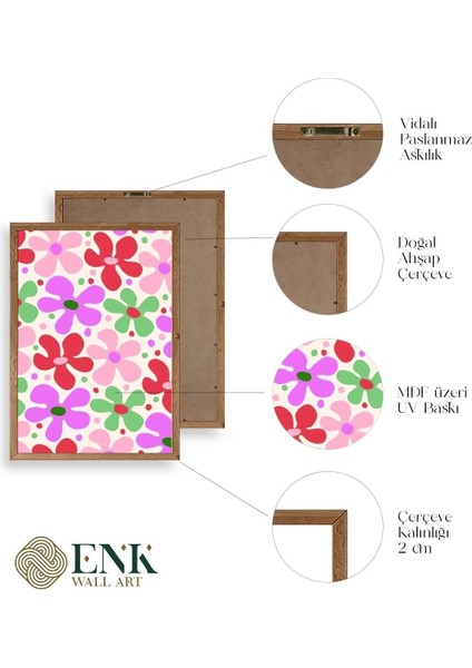 Çiçekler Ahşap Çerçeveli Tablo fırsatları