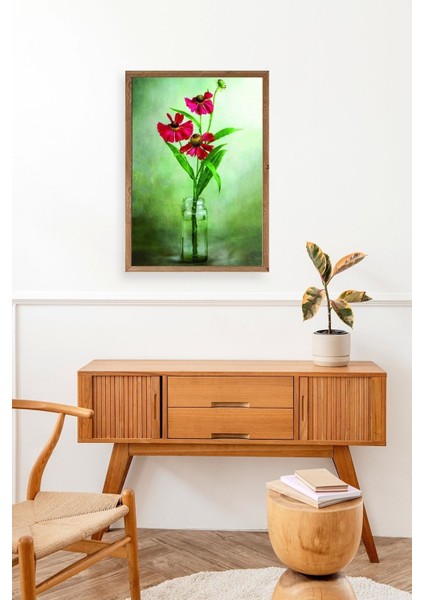 Çiçekler Ahşap Çerçeveli Tablo modelleri