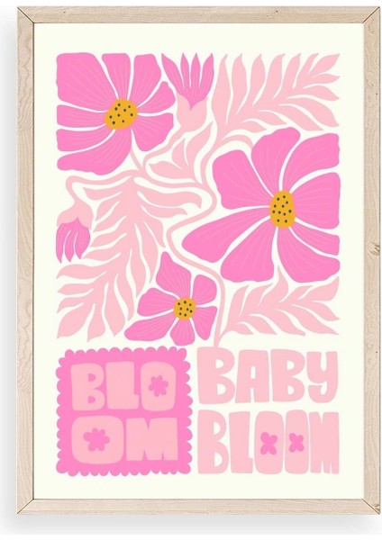 Çiçek Ahşap Çerçeveli Tablo