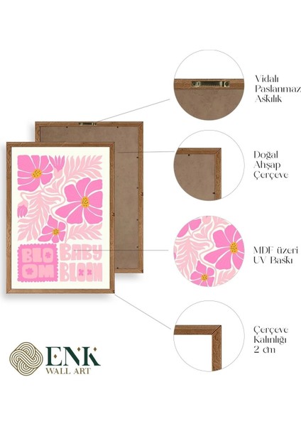 Çiçek Ahşap Çerçeveli Tablo fırsatları