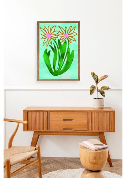 Çiçekler Ahşap Çerçeveli Tablo modelleri