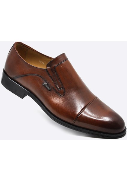 Siyah Hakiki Deri Bağcıksız Klasik Erkek Ayakkabı 2018 875