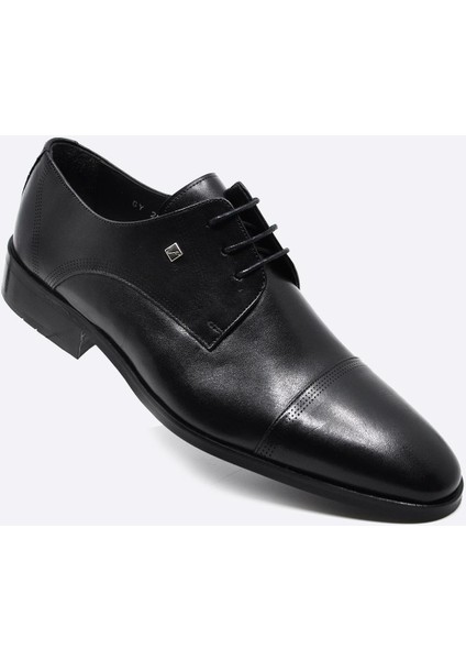 Siyah Hakiki Deri Bağcıklı Klasik Erkek Ayakkabı 2886 114
