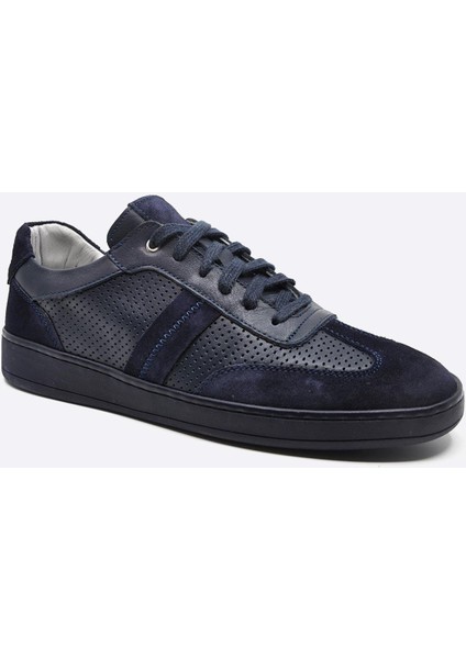 Hakiki Deri Sneaker Erkek Ayakkabı Lacivert 9870 fiyatları