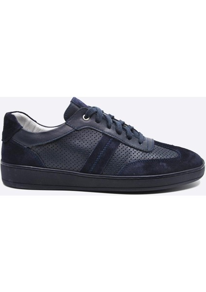 Hakiki Deri Sneaker Erkek Ayakkabı Lacivert 9870