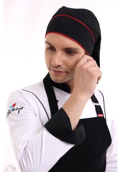 Kuyruklu Bone - Siyah-Kırmızı fiyatları