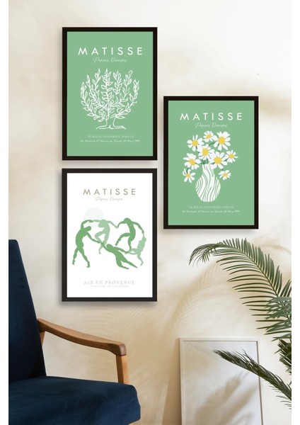 Matisse Üçlü Ahşap Çerçeveli Tablo fiyatları