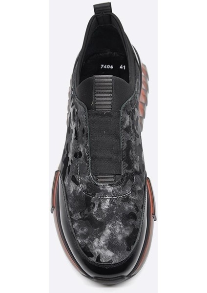 Rugan Kamuflaj Desenli Sneaker Erkek Ayakkabı Siyah 9830 indirimleri