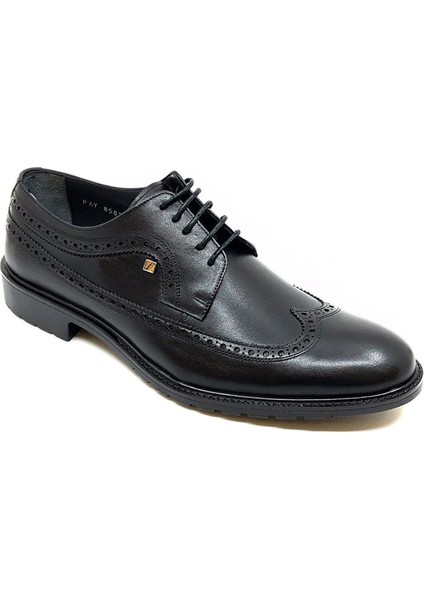 Bağcıklı Siyah Hakiki Deri Kauçuk Taban Erkek Klasik Ayakkabı 8582 46 indirimleri