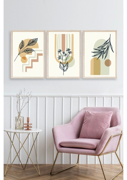 Manzara Üçlü Ahşap Çerçeveli Tablo fiyatları