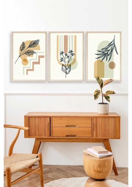 Manzara Üçlü Ahşap Çerçeveli Tablo modelleri