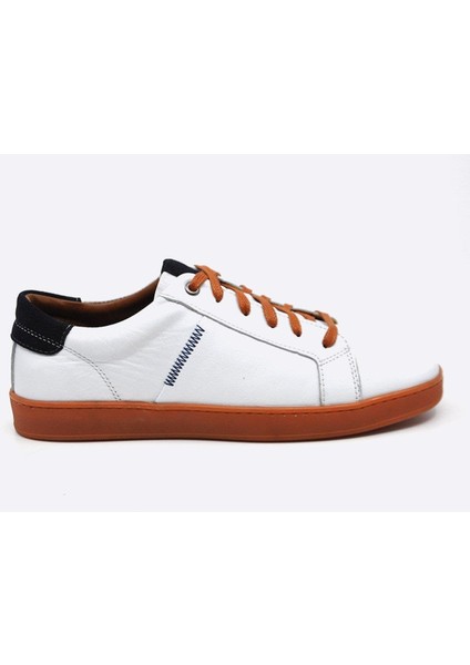 Hakiki Deri Beyaz Sneaker Spor Erkek Ayakkabı 9882 105 modelleri