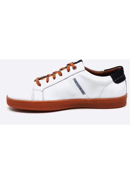 Hakiki Deri Beyaz Sneaker Spor Erkek Ayakkabı 9882 105 indirimleri