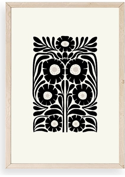 Çiçek Ahşap Çerçeveli Tablo