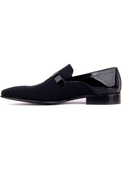 Bağcıksız Siyah Rugan Tekstil Erkek Klasik Ayakkabı 5098 505 430 modelleri