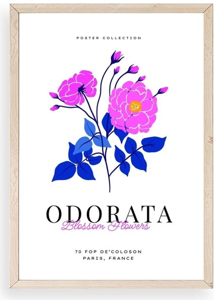 Çiçek Ahşap Çerçeveli Tablo